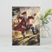 Pirate Santa Feiertagskarte (Stehend Vorderseite)