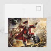 Pirate Santa Feiertagspostkarte (Vorne/Hinten)