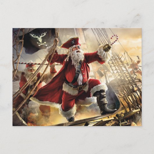 Pirate Santa Feiertagspostkarte (Vorderseite)