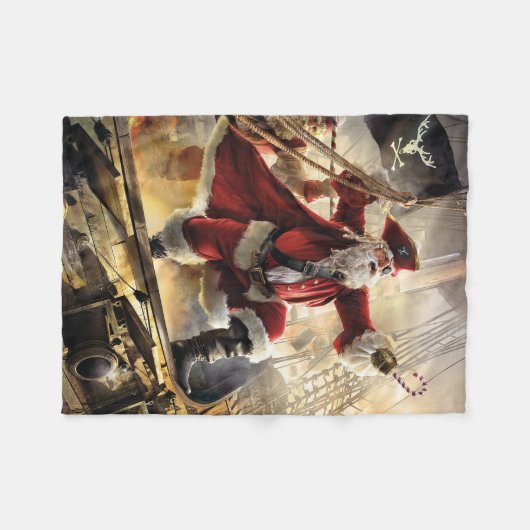 Pirate Santa Fleecedecke (Vorderseite (Horizontal))
