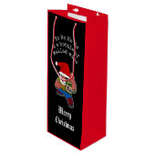 Pirate Santa Funny Mulled Wein Weihnachten Geschenktüte Für Weinflaschen (Vorderseite Schrägansicht)