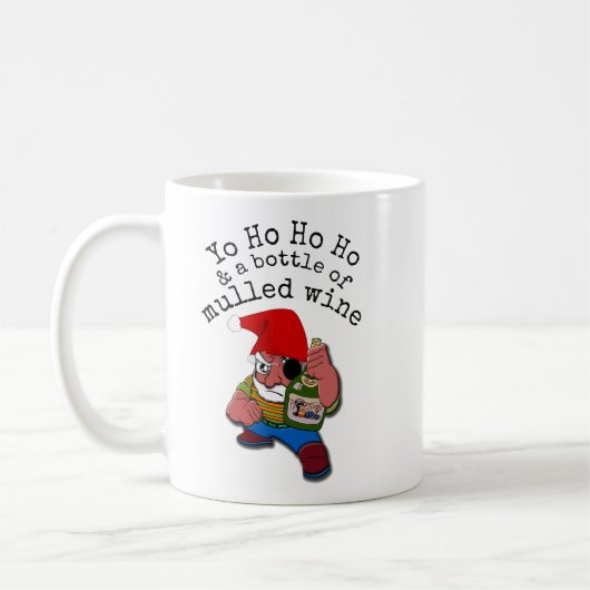 Pirate Santa Funny Mulled Wein Weihnachten Kaffeetasse (Links)