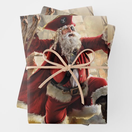 Pirate Santa Geschenkpapier Set (Beispiel)