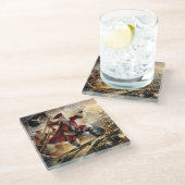 Pirate Santa Glasuntersetzer (Schrägansicht)