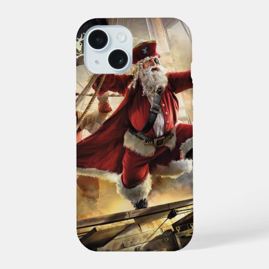 Pirate Santa iPhone 15 Hülle (Rückseite)