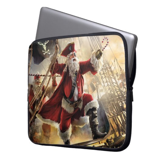 Pirate Santa Laptopschutzhülle (Vorderseite Links)