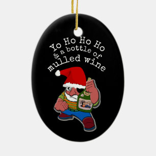 Pirate Santa Mulled Wein Weihnachten Keramik Ornament