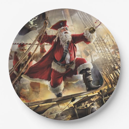 Pirate Santa Pappteller (Vorderseite)
