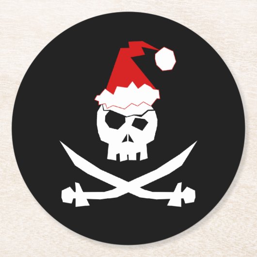 Pirate Santa Round Paper Untersetzer (Vorderseite)