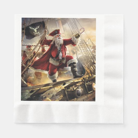 Pirate Santa Serviette (Vorderseite)