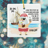 Pirate Santa Ship Rum Funny Coast Weihnachten Keramikornament