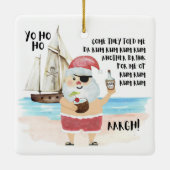 Pirate Santa Ship Rum Funny Coast Weihnachten Keramikornament (Rückseite)