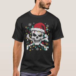 Pirate Santa Sugar Skull Weihnachtsfeierlichkeiten T-Shirt