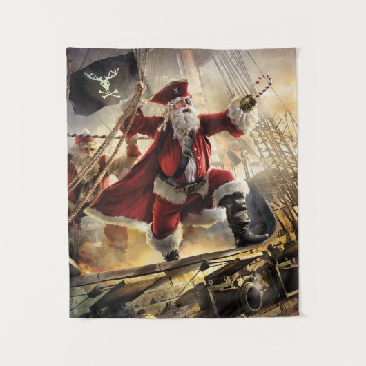 Pirate Santa Wandteppich (Vorderseite)