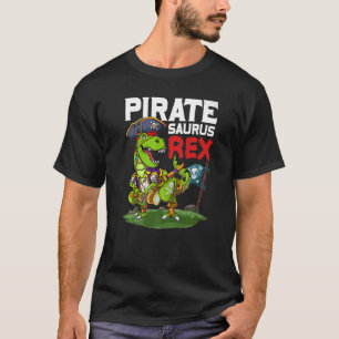 Pirate Saurus Rex Dinosaur Piratenflagge Halloween T-Shirt