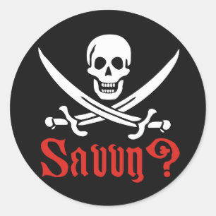 Pirate Savvy Runder Aufkleber