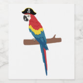Pirate Scarlet Macaw Weinetikett (Einzelnes Label)