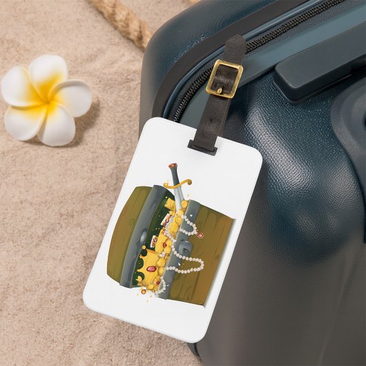 Pirate Schatztruhe mit Juwelen und Schwert Gepäckanhänger