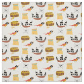 Pirate Schiff Treasure Thest Theme Nahtloses Muste Stoff (Muster)