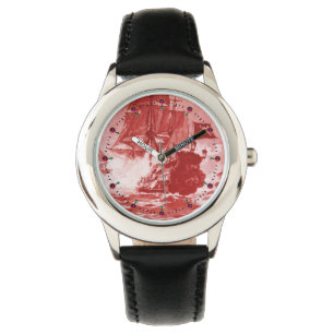 PIRATE SCHIFFBATTLE Antikes Rotes Weißes Übel Armbanduhr
