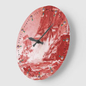 PIRATE SCHIFFBATTLE Red Nautic Große Wanduhr (Winkel)