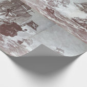 PIRATE SCHIFFBATTLE Schwarz-weiße graue Hues Geschenkpapier (Ecke)