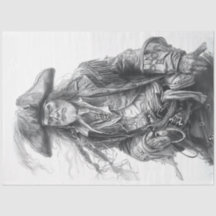 Pirate Schwarz-weiß Decoupage