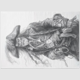 Pirate Schwarz-weiß Decoupage Seidenpapier