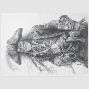 Pirate Schwarz-weiß Decoupage Seidenpapier