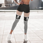 Pirate Schwarz-weiß Skull Crossbones Neuer Spaß Leggings<br><div class="desc">Pirate Schwarz-weiß Skull Crossbones Neuartiges Fun Striping Muster überall in Printmode-Leggings von Ricaso</div>