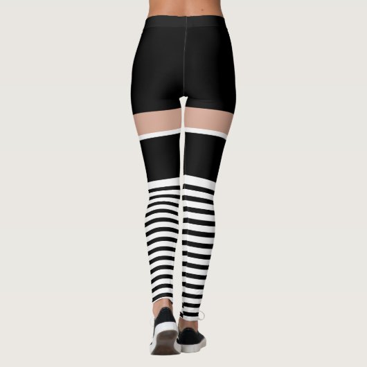 Pirate Schwarz-weiß Skull Crossbones Neuer Spaß Leggings (Rückseite)