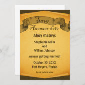Pirate Scroll Save the Date einladen (Vorne/Hinten)