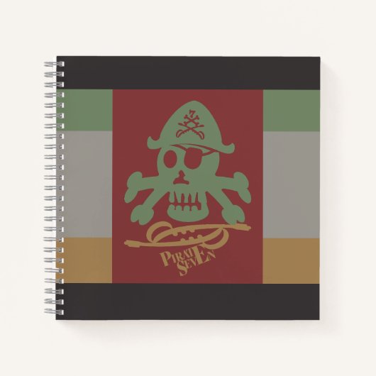 PIRATE SEVEN SKULL BY MASANSER PIXELAT NOTIZBLOCK (Vorderseite)