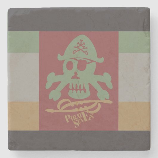 PIRATE SEVEN SKULL BY MASANSER PIXELAT STEINUNTERSETZER (Vorderseite)