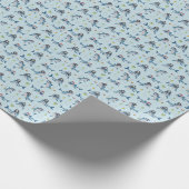 Pirate Shark Doodle Illustration Geschenkpapier (Ecke)