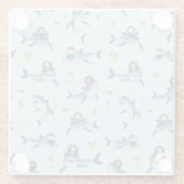 Pirate Shark Doodle Illustration Glasuntersetzer (Rückseite)