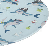 Pirate Shark Doodle Illustration Schneidebrett (Ecke)