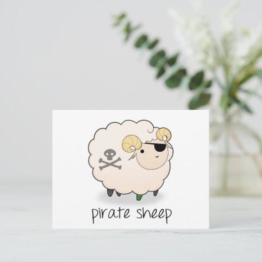 Pirate Sheep Postkarte (Stehend Vorderseite)