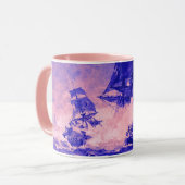 PIRATE SHIP BATTLE / blue purple Tasse (Vorderseite Links)