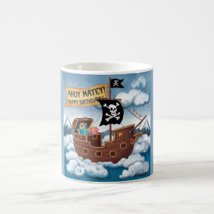 Pirate Ship Birthday Card - Ahoy Matey! Kaffeetasse
