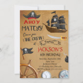 Pirate Ship Birthday Invite Einladung (Vorderseite)