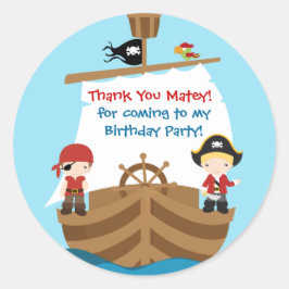 Pirate Ship Birthday Vielen Dank, Ihr Aufkleber