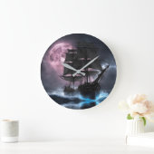 Pirate Ship Blitz Erdbeermond Personalize Große Wanduhr (Zuhause)