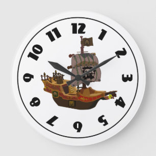 Pirate Ship Clock Große Wanduhr