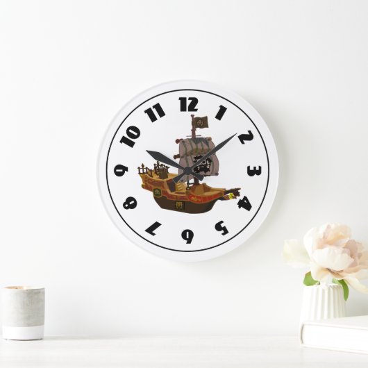 Pirate Ship Clock Große Wanduhr (Zuhause)