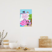 Pirate Ship Girl Birthday Party Poster (Küche)