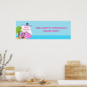 Pirate Ship Girl Geburtstagsparty-Banner Poster (Küche)