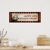 Pirate Ship Grunge Custom Birthday Party Banner Poster (Küche)