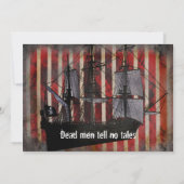 Pirate Ship Grungy Grunge Party Einladung (Rückseite)