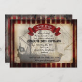 Pirate Ship Grungy Grunge Party Einladung (Vorne/Hinten)